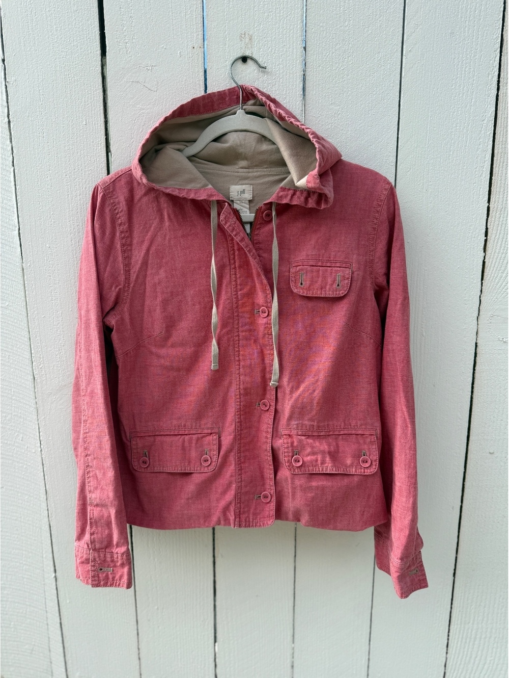J.Jill pink hooded zip jacket